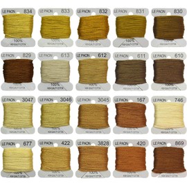 20Bobbins 20 Colors Embroidery Floss bobbins - Cross Stitch Threads - Friendship Bracelets Floss - Crafts Floss-Gold Gradient