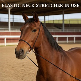 THREE ARCHERS Elastic Horse Training Reins – Adjustable Neck Stretcher for Lunging, Side Reins Alternative for Horses, No Mouth Pressure, Encourages Topline Development & Proper Neck Carriage