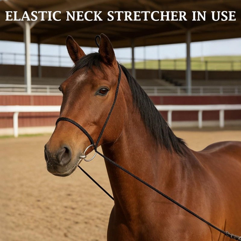 THREE ARCHERS Elastic Horse Training Reins – Adjustable Neck Stretcher