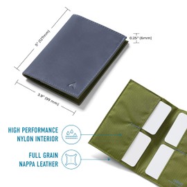 Allett Original Wallet, Midnight Blue | Leather, Slim, Minimalist | RFID Blocking, Ultra Thin Bifold, Front Pocket | Holds 4-24+ Cards, Bills, Receipts | Wallets for Men & Women | Made in the USA