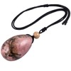 mookaitedecor Natural Rhodonite Crystal Water Drop Pendant Necklace for Women