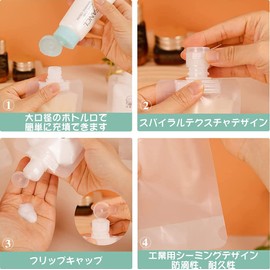 YOMIMI Pouch Container, Shampoo, Divided Refill, 1.7 fl oz (50 ml), Individual Liquid Packaging, Leak Proof, Reusable Travel Bottle, Storage, Translucent, Sealable, 1.0 fl oz (30 ml) / 1.9 fl oz (30 ml) / 10.4 fl oz (30 ml) / 10 Pieces