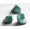 Czech 8 - 12x10mm CZECH GLASS TURQUOISE BLUE SPECKLED GREY