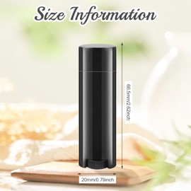 50 Pack 5ml Empty Lip Balm Tubes Refillable Lip Balm Containers DIY Plastic Lipstick Tubes Lip Gloss Balm Holder (black)