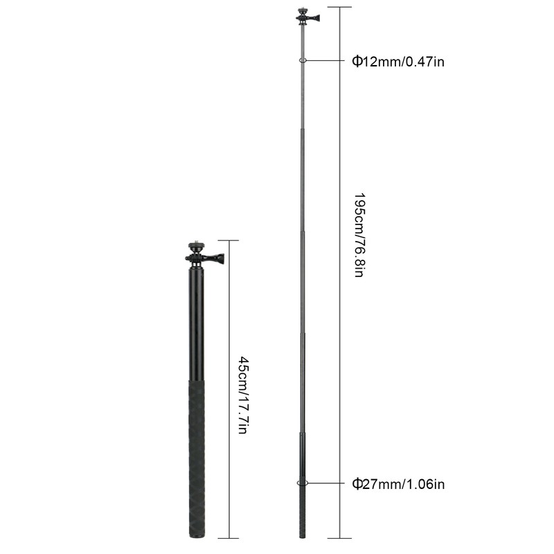 Extendable Selfie Stick 1.95m ABS and Aluminum Alloy Camera Selfie