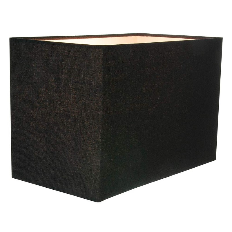 Contemporary and Stylish Jet Black Linen Fabric Rectangular Lamp Shade