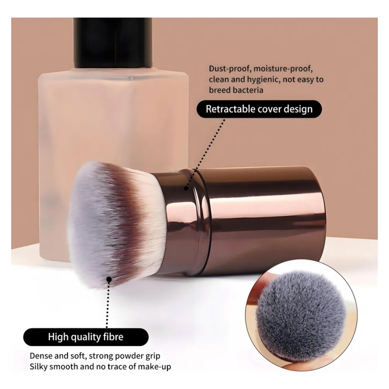 Set 7 Brochas Maquillaje Profesional Alto Nivel Color Marrón