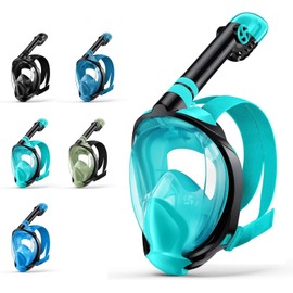 Full Face Snorkel Mask Adults,Dry-Top Snorkeling Gear with Camera Mount,Foldable 180-Degree Panoramic Scuba Mask for Snorkeling Diving Swimming Travel,Snorkel Mask Anti-Fog & Anti-Leak