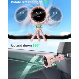 Akejrym Stroller Fan Portable, Personal Fan for Travel, Air Turbo Tech & Digital display, Detachable 5 Speeds Rechargeable 360° Rotate Flexible Tripod Fan, For Home Office Stroller Camping - Pink