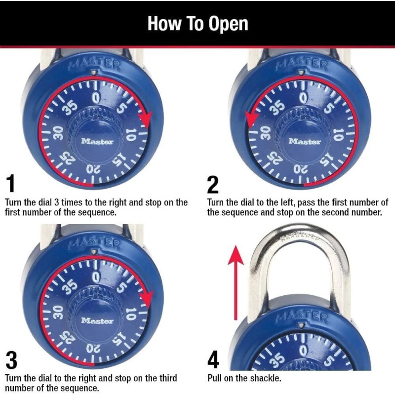 Master Lock Blue Master Lock Indoor 3 Digit Combination Padlock