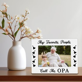 shiviody Opa Gifts Picture Frame 4x6, Grandpa Photo Frame, Fathers Day Birthday Gifts for Grandpa from Grandkids, My Favorite People Call Me Opa Picture Photo Frames for Desk Tabletop Display