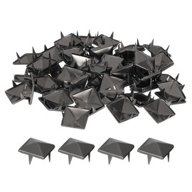 sourcing map 100 Pcs Pyramid Rivets for Clothing, 15mm 4-Jaw Square Rivets, Black Metal Pyramid Studs Handicraft, Punk Rock Nailhead Spots for Clothing Bag Leather Shoes