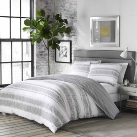 City Scene Ziggy Comforter Set, King, White
