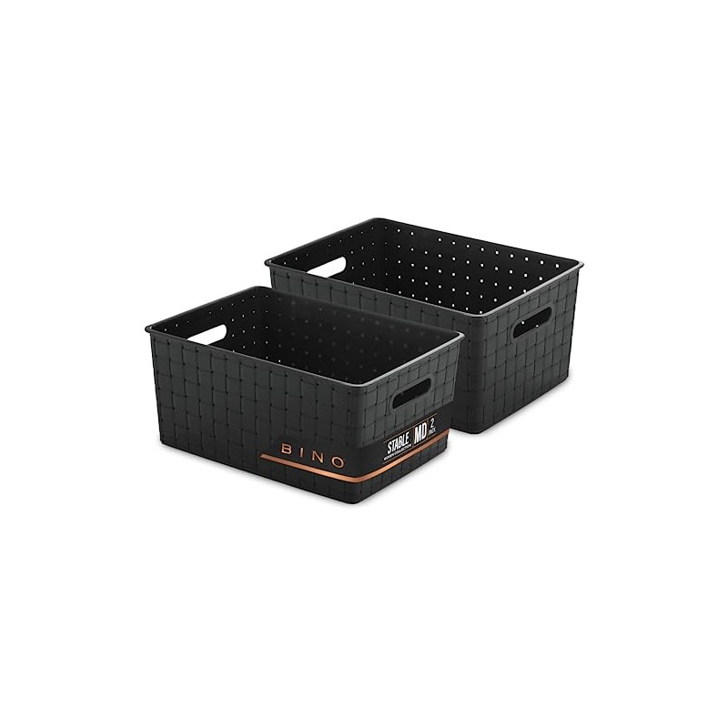 BINO | Plastic Storage Baskets Medium - Black | THE