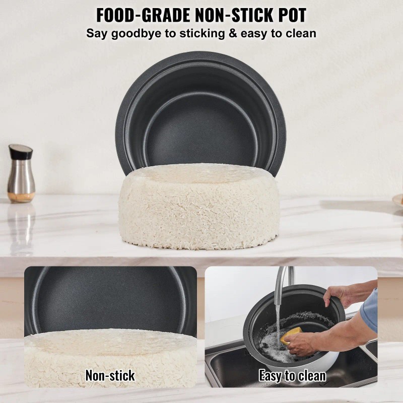 Commercial 60-Cup Rice Cooker 13.74 Qt/13 Liter Large Nonstick Inner