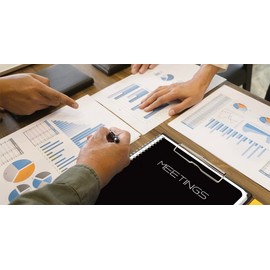 BookFactory Meeting Notebook/Business Meeting Book - Black, 100 Pages (Ruled Format), 6" x 9", Wire-O Bound (MTG-100-69CW(Meetings))