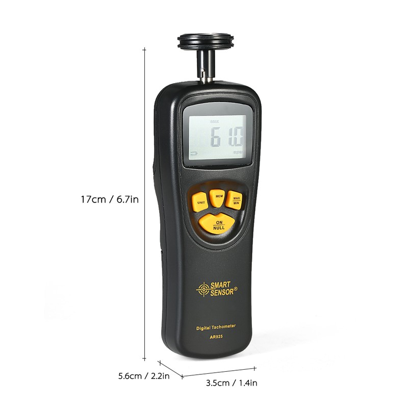 SMART SENSOR Handheld Contact LCD Digital Tachometer Speedometer Tach Meter