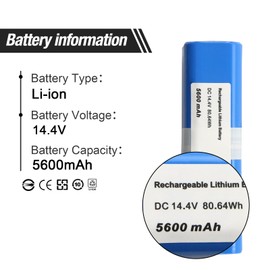 ZTHY New Vacuum Battery Compatible with Laresar L6 Pro, VIOMI S9, Ultenic T10 Robot Vacuum Cleaner 14.4V 5600mAh