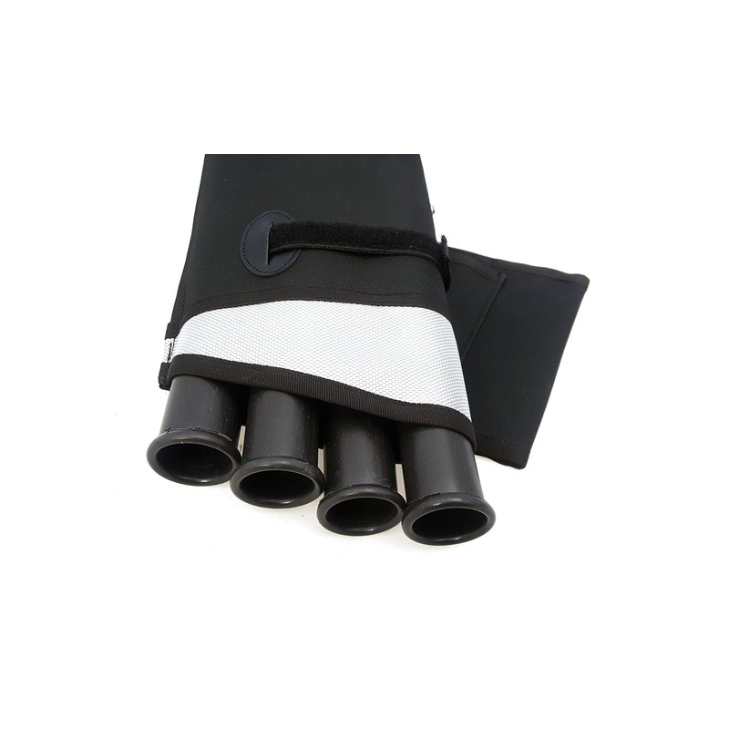starlingukpk Quality Tough Cordura 4 Tube Side Quiver. (Black Silver)