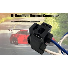 Ajnlx 16ga 2-Wire H1 Headlight Harness Connector Plug Pigtail Compatible with Honda S2000 Prelude Acura RSX TSX