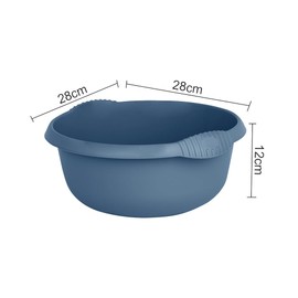 JMS we create smile 28cm Round Kitchen Washing Up Bowl Basin Mixing | Plastic Bowl (Navy)