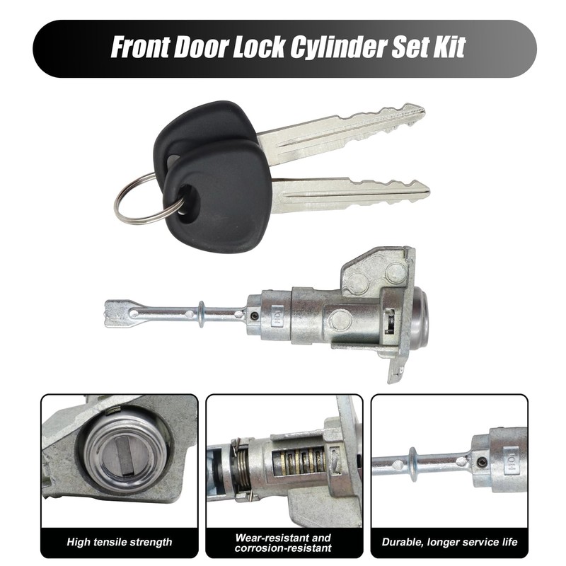 XQSMWF Front Driver Side Door Cylinder Lock with 2 Keys,