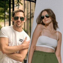 Joopin Polarised Sunglasses Mens Womens Sunglasses, UV Protection Metal Frame Aviation Sunglasses Mens Women Military Sun Shades for Driving (G15)