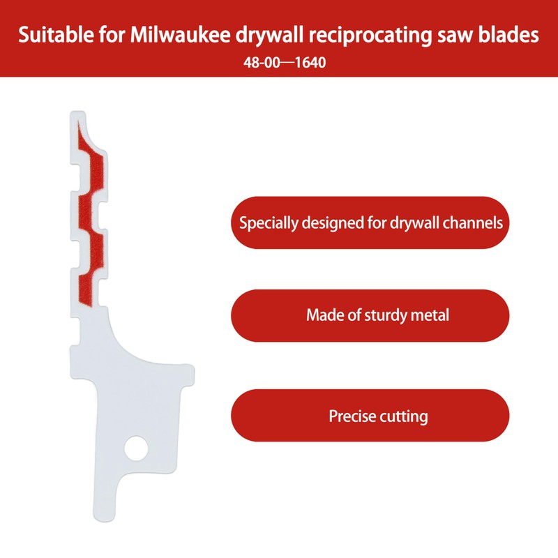 Follde 48-00-1640 for Milwaukee Drywall Reciprocating Saw Blade, Drywall Access
