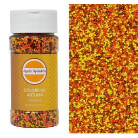 Mystic Sprinkles Colors of Autumn Nonpareils Mix 3.8oz Bottle