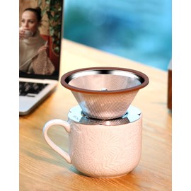 Pour Over Coffee Dripper Cone forstanley cup accessories,Without Filter Stainless Steel Reusable Pour Over Coffee Filter 1-3 Cup Paperless Metal Cone for Pour Over Coffee lovers,Fathers and mother