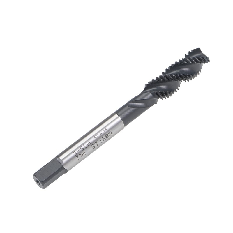 sourcing map M8 x 1.25 Spiral Flute Thread Tap, Metric