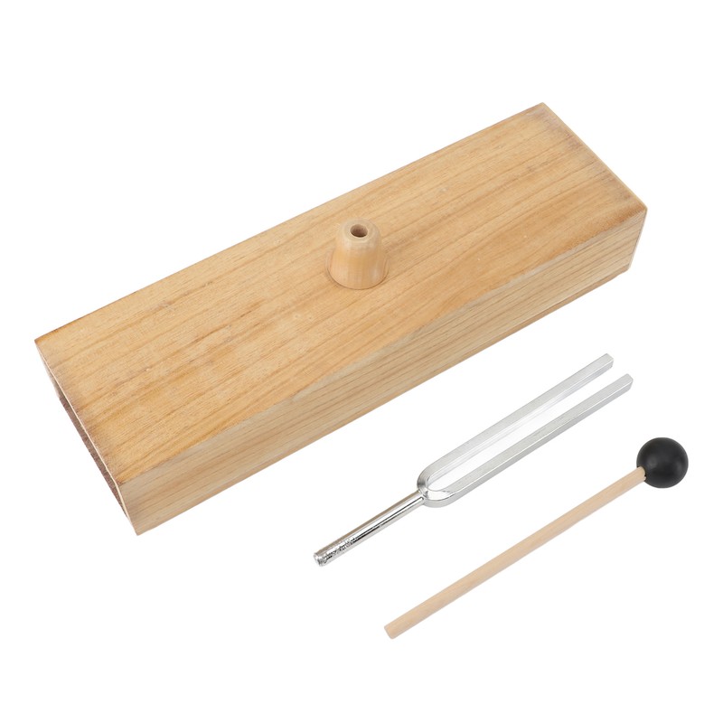 256Hz Tuning Fork with Wood Resonance Box and Hammer Sound