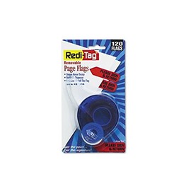 Redi-Tag Products - Redi-Tag - Arrow Page Flags in Dispenser, Please Sign and Return, Red, 120 Flags - Sold As 1 Pack - Flag it, remove it, reuse it! - Adhesive on half the flag allows flag to extend past the edge of the page. - Preprinted to indicate t