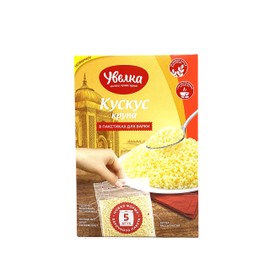 Uvelka Couscous Groats Boil-in-bag - 5x80g/(14.1oz), Pack of 1, Product of Russia