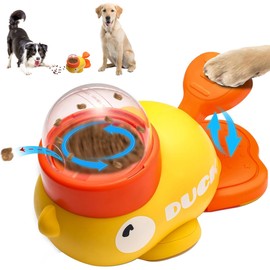 ZESLEY Automatic Feeder Yellow Duck Feeder [2025 Pet Educational Toy Feeder 2-in-1] Pet Educational Toy Feeding Machine Feeder Pet Feeding Toy Pet Feeder Interactive Toy Pet Interactive Entertainment