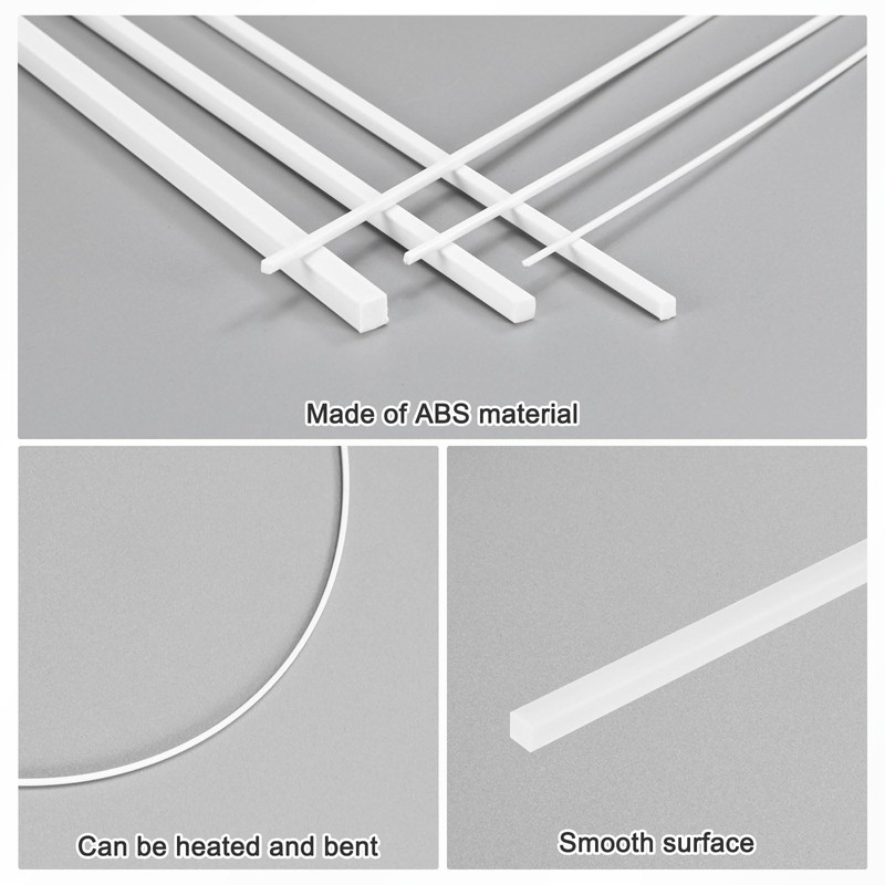 M METERXITY 15 Pack Square Plastic Bar Bars 5mm x