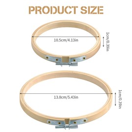 TIMESETL 12PCS 4inch/5inch Wooden Embroidery Hoops, Round Cross Stitch Ring Hoop Handy Sewing Hoops, Embroidery Ring Ornament Embroidery Hoop Frame for Art Craft Handy Sewing and DIY Craft