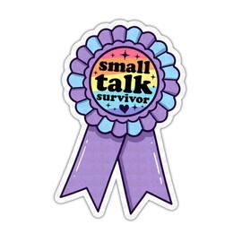 TODOLIA Small Talk Survivor Sticker Pack, Funny Adult Humor Meme Sticker Decal, Mental Health Therapy Gift, Anti-Social Introvert Teen Decoration for Laptop PC Planner Helmet Vehicle Bumper