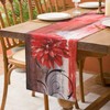 Christmas Table Runner Red Flowers Grey and Red Table Runner
