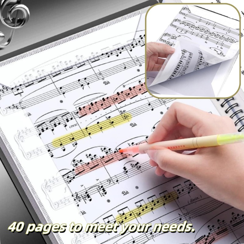 Liyquint Sheet Music Folder,Music File Folder, Music Binder, A4 Sheet