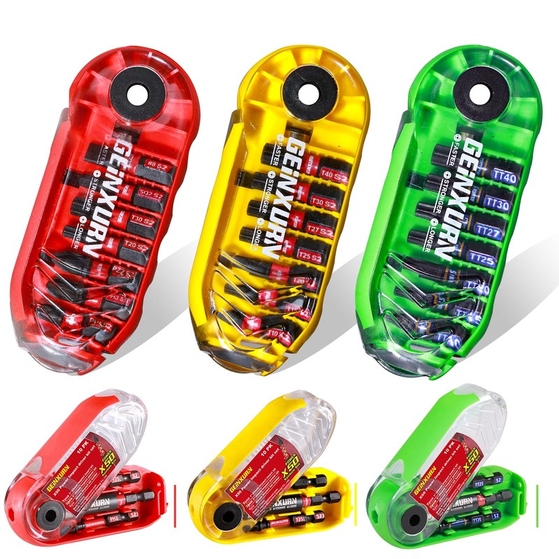 Geinxurn 30 Pcs Impact Screwdriver Bits Set, Magnetic S2 Steel