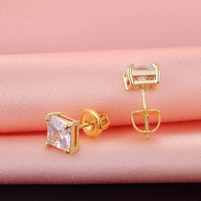 DELECOE 14K Gold Plated Secure Screw Earring Backs Replacement for