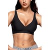 Vertvie Womens Wireless Seamless Bras Deep V No Underwire Push