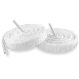 E EGART Flat Trainers Shoelace, 8mm Wide Shoe Lace for Sneakers, Premium Trainer Shoe String, Replacements for Athletic Sport Shoelaces (White, 160 CM)