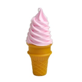 LONG XIN SERIES 1 Pcs Artificial Pink Ice Cream Model Lifelike Fake Dessert Decor for Home Kitchen Cabinet Desk Shops Party Decor Sample Display Photography Props (Pink)