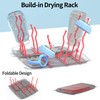 Travel Baby Bottle Drying Rack with Bottle Brush,Nipple Brush,Straw Cleaner