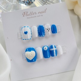 Cozy polar bear handmade nail tips  - Mediaval / 포근포근 북극곰 수제네일팁  - 미디오발