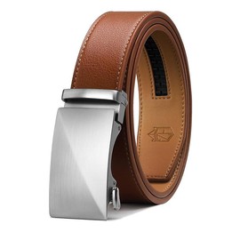 Men's Carbon Fiber Slide Ratchet Belt with Adjustable Automatic Buckle Durable Outdoorfun:_Tan_30" to 36" Waist Adjustable