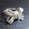 925 Sterling Silver Shiny Butterfly Ring Bow-Knot Cubic Zirconia Rings