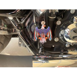 Kustom Cycle Parts American Flag Eagle Bell Hanger With Gloss Black Bell - Bolt and Ring Included. Fits all Harley Davidson Motorcycles & More! Proudly MADE IN THE USA!